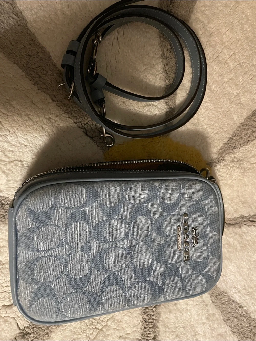 Coach Crossbody Pouch in Gray Signature Canvas